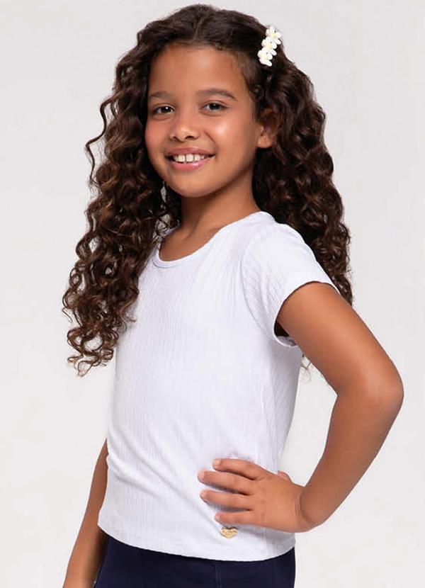 Vista 2 Blusa Infantil Menina Básica Branco Trick Nick Trick Nick