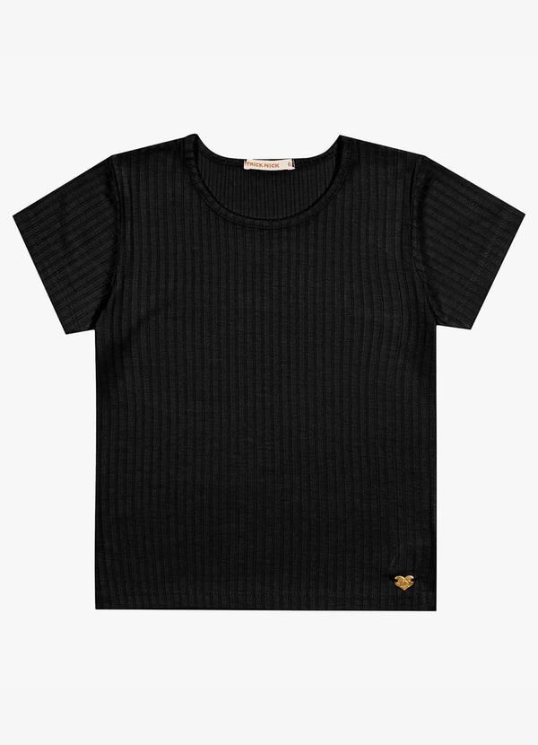 Vista 2 Blusa Infantil Feminina Básica Preto Trick Nick Trick Nick