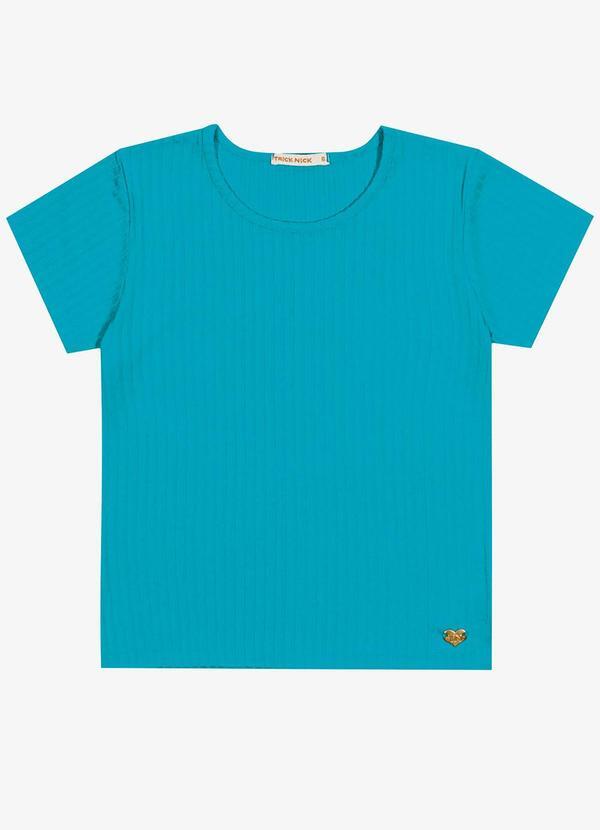 Vista 2 Blusa Infantil Menina Canelada Azul Trick Nick Trick Nick