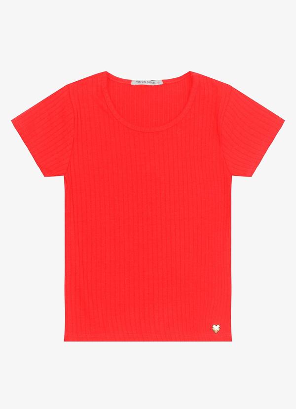 Vista 2 Blusa Infantil Feminina Canelada Laranja Trick Nick Trick Nick