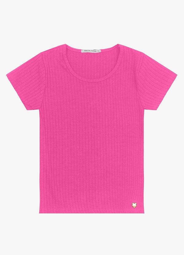 Vista 2 Blusa Infantil Feminina Canelada Rosa Trick Nick Trick Nick