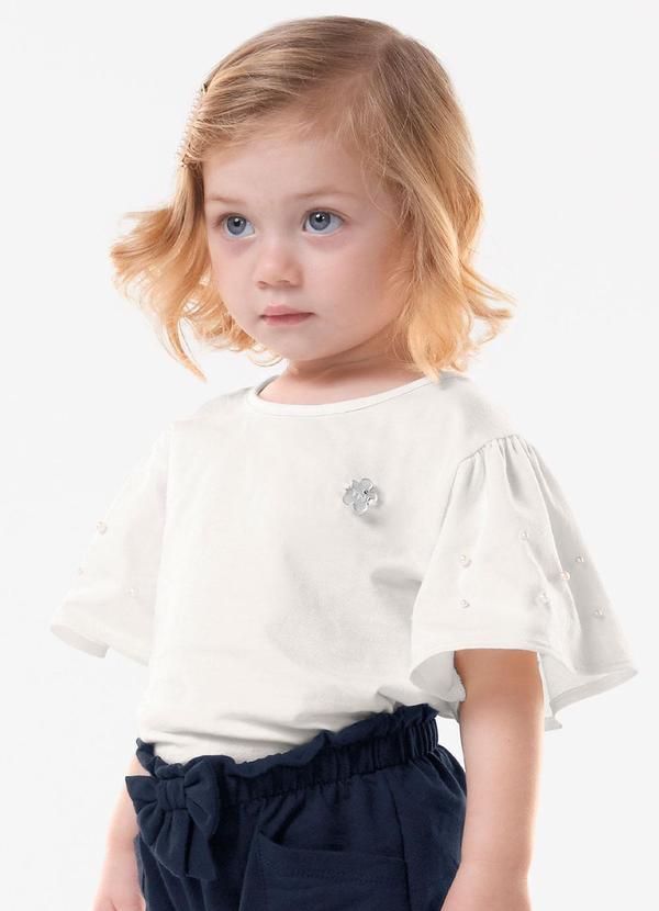 Blusa Infantil Feminina Cotton Leve Bege