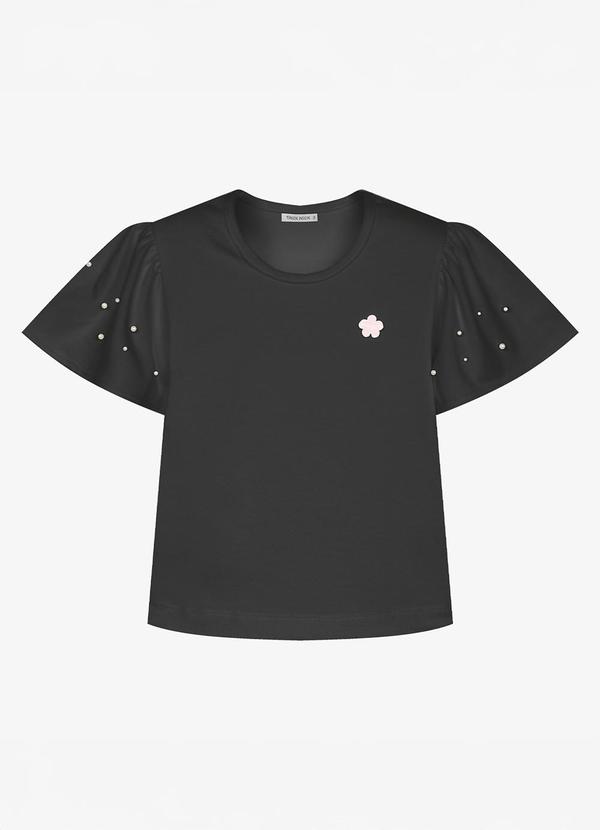 Blusa Infantil Feminina Cotton Leve Preto