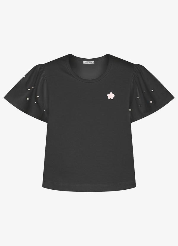 Blusa Infantil Feminina Cotton Leve Preto