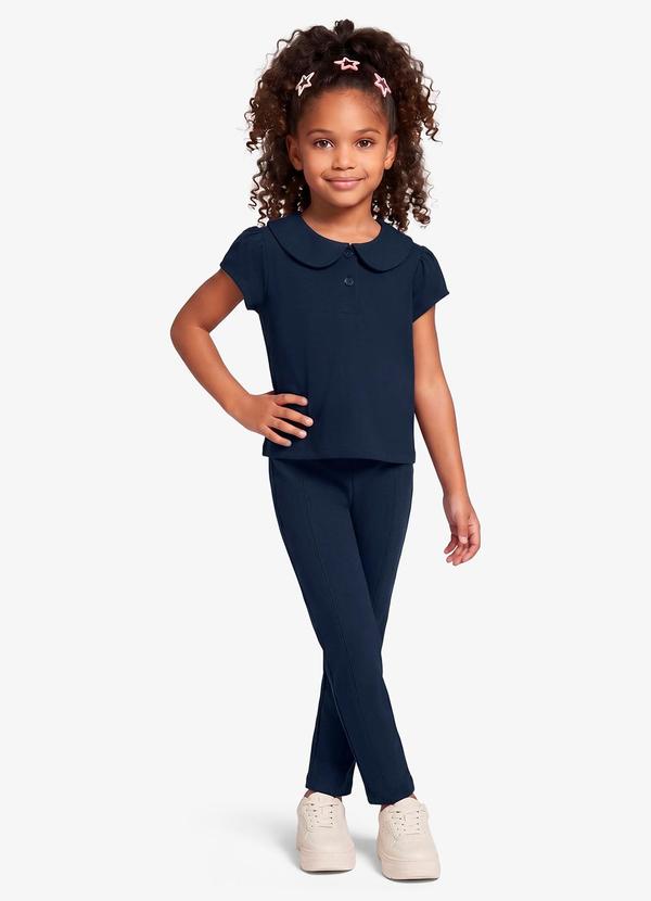 Blusa Infantil Feminina em Cotton Leve Azul