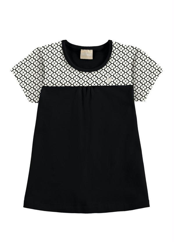 Vista 2 Blusa Infantil MeninaPreto Kyly Kyly