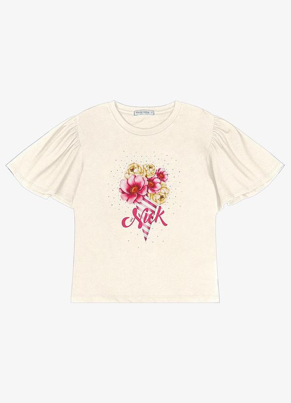 Vista 2 Blusa Infantil Feminina Bege Trick Nick Trick Nick