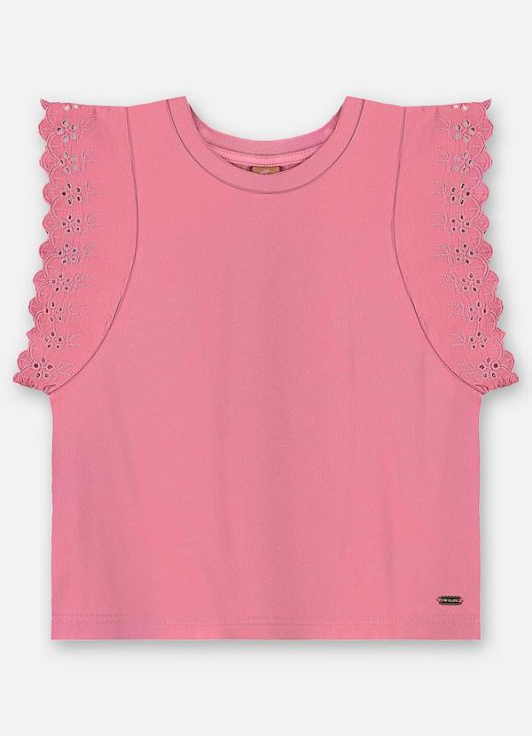 Vista 2 Blusa Infantil Finina Algodão Rosa Up Baby Up Baby