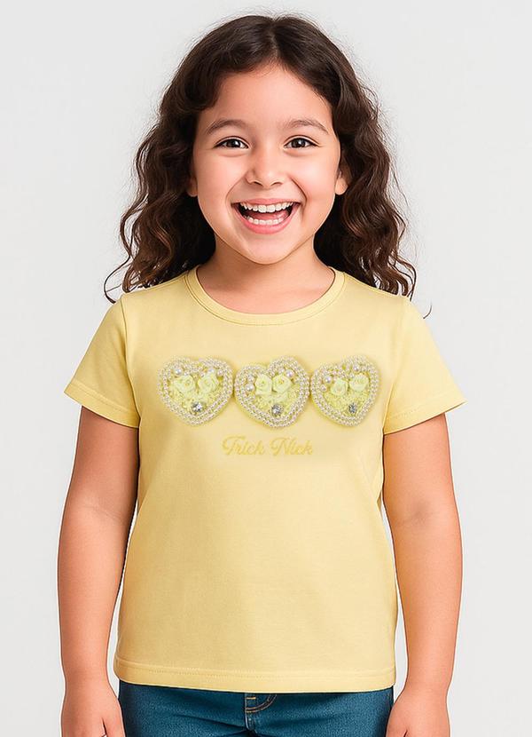 Vista 2 Blusa Infantil Manga Curta Amarelo Trick Nick Trick Nick