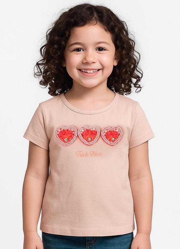 Vista 2 Blusa Infantil Manga Curta Rosa Trick Nick Trick Nick