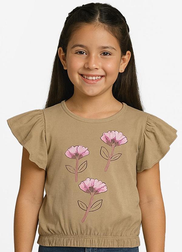 Vista 2 Blusa Infantil Manga Curta Rosa INFINITA COR INFINITA COR