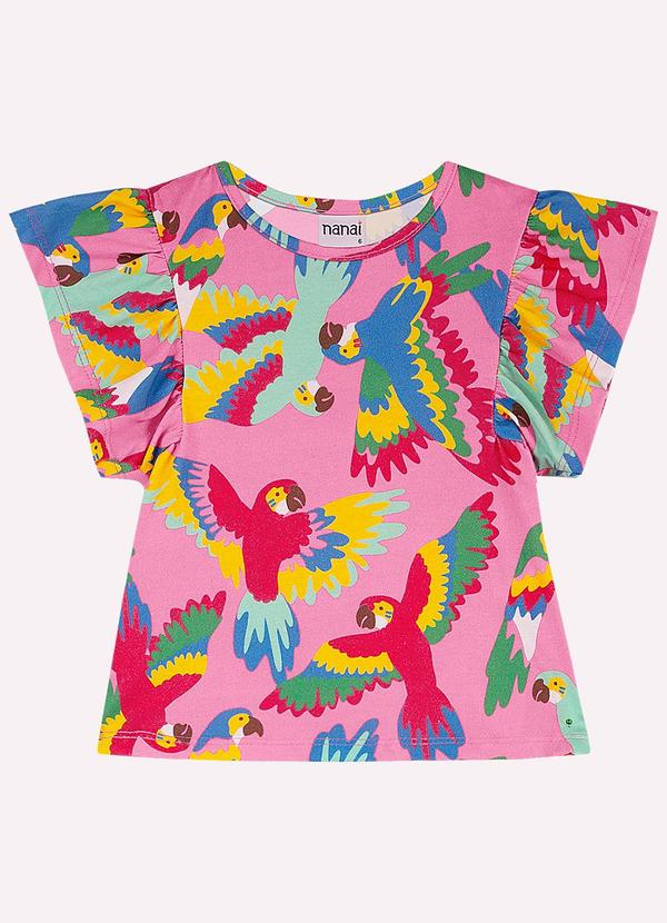 Blusa Infantil Menina Araras Rosa