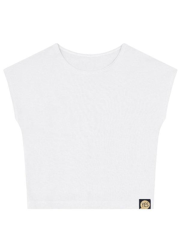 Vista 2 Blusa Infantil Menina Básica Branco Kyly Kyly