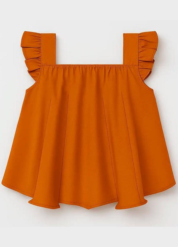 Vista 2 Blusa Infantil Menina Básica Marrom Kyly Kyly