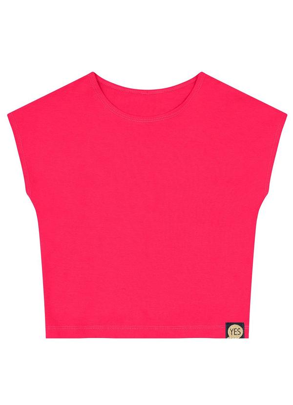 Vista 2 Blusa Infantil Menina Básica Rosa Kyly Kyly