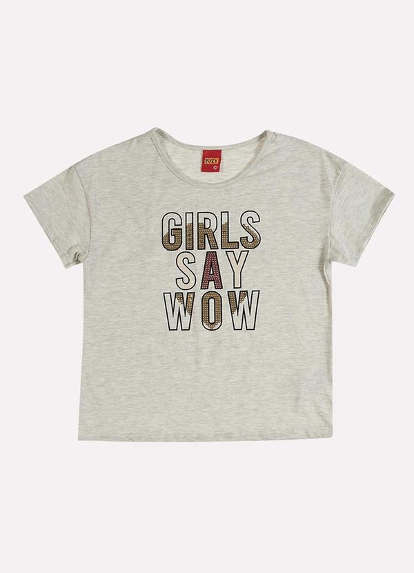 Blusa Infantil Menina Bordado Cinza