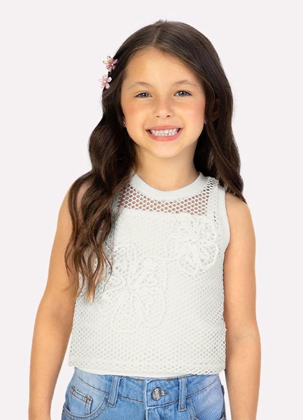 Vista 2 Blusa Infantil Menina Bordado Off White Milon Milon