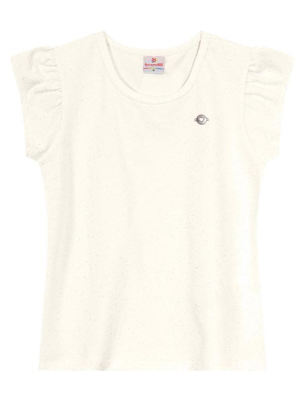 Vista 2 Blusa Infantil Menina com Brilho Bege Brandili Brandili