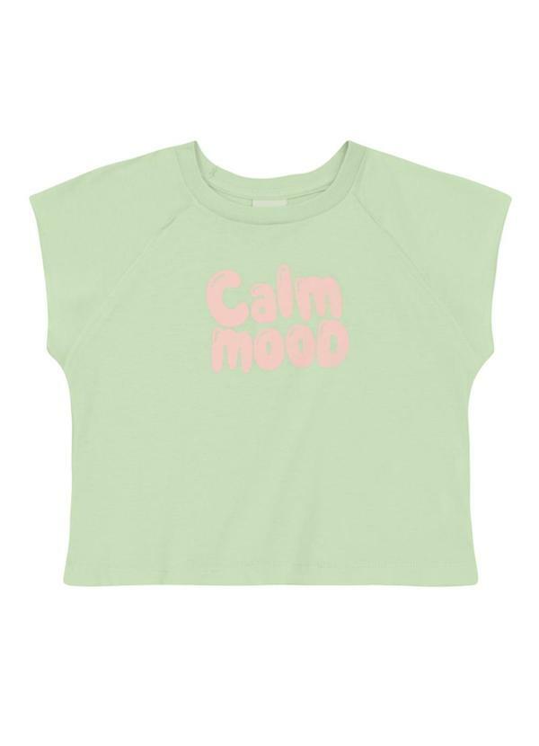 Vista 2 Blusa Infantil Menina com Estampa Tropical Verde Brandili Brandili