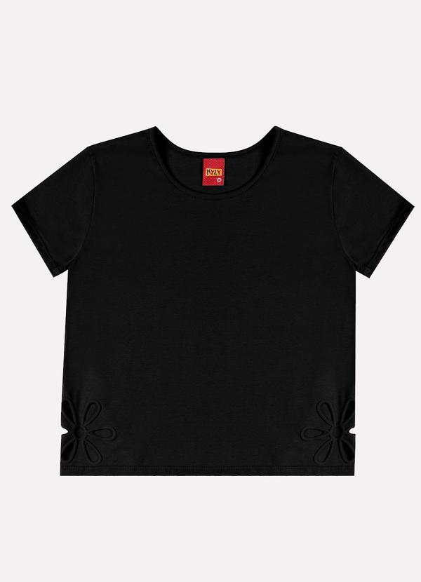 Blusa Infantil Menina Corte a Laser Preto