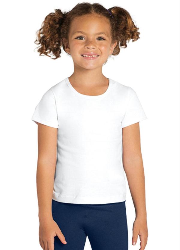 Vista 2 Blusa Infantil Menina Cotton Branco Brandili Brandili