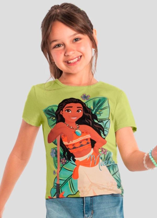 Vista 2 Blusa Infantil Menina da Moana Verde Brandili Brandili