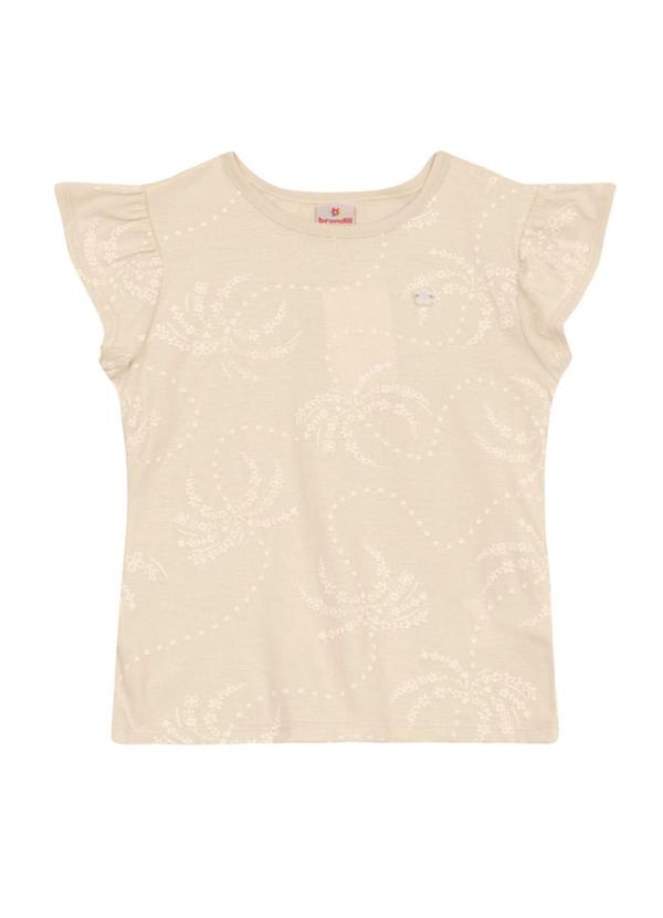 Vista 2 Blusa Infantil Menina de Florzinhas Bege Brandili Brandili