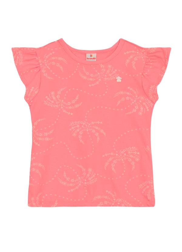 Vista 2 Blusa Infantil Menina de Florzinhas Rosa Brandili Brandili