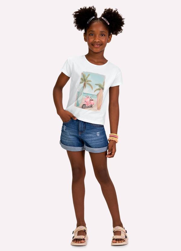 Blusa Infantil Menina em Algodão Branco