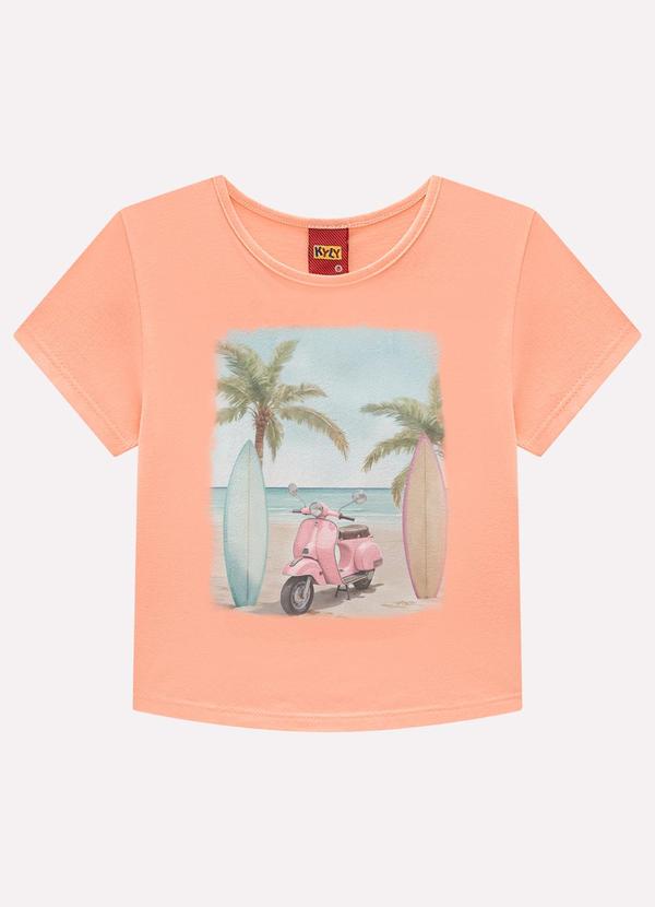 Blusa Infantil Menina em Algodão Laranja