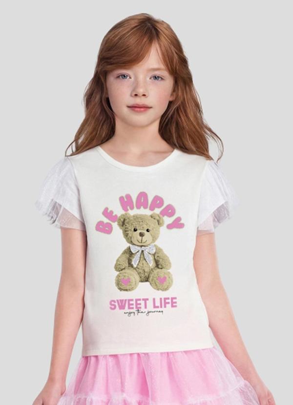 Blusa Infantil Menina em Cotton Bege