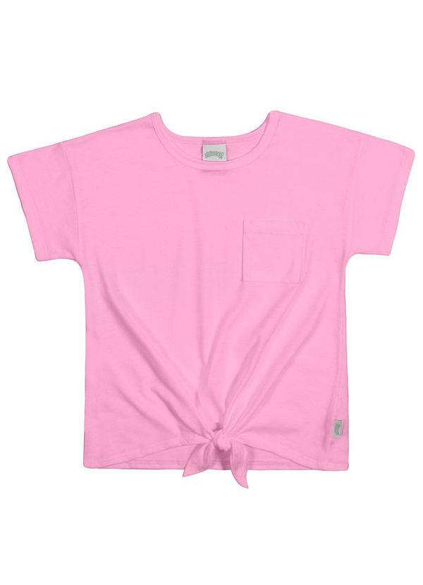 Vista 2 Blusa Infantil Menina em Malha Rosa Alakazoo Alakazoo