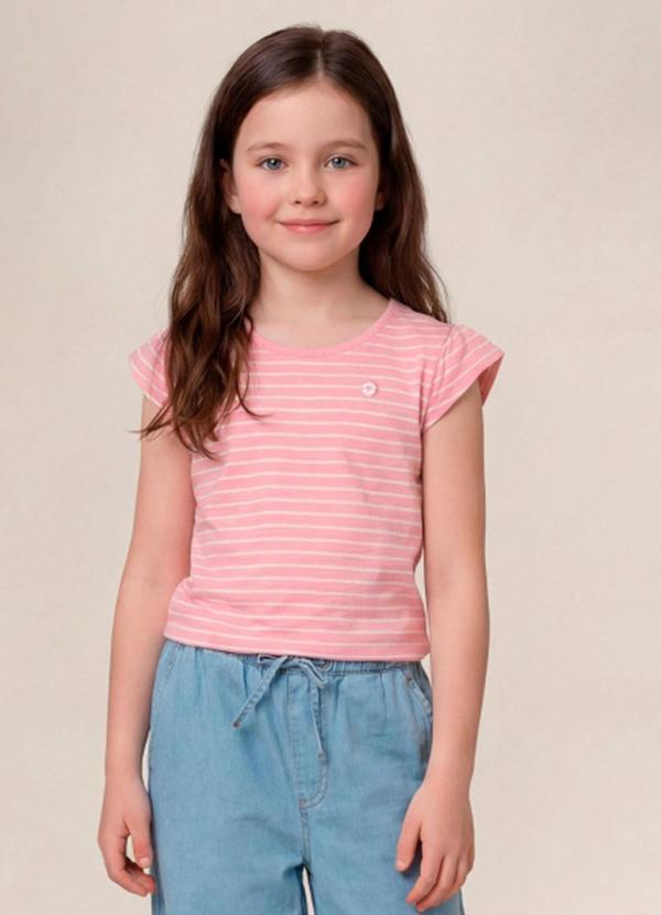 Blusa Infantil Menina em Malha Rosa