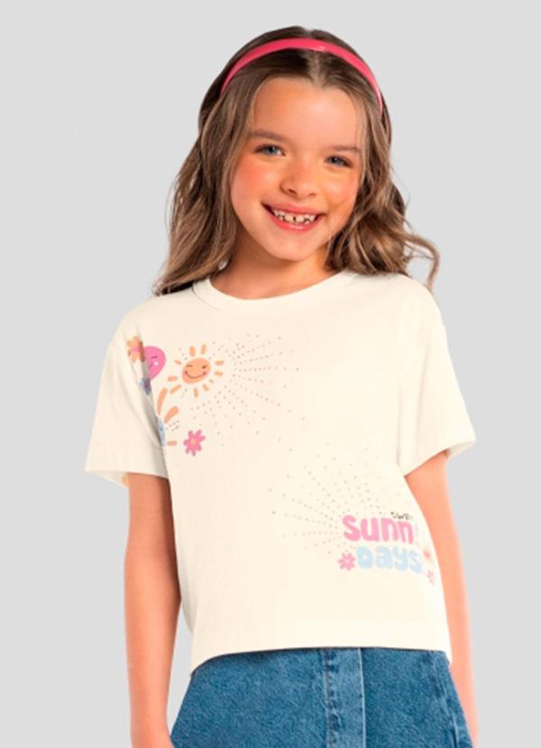 Blusa Infantil Menina em Meia Malha Bege