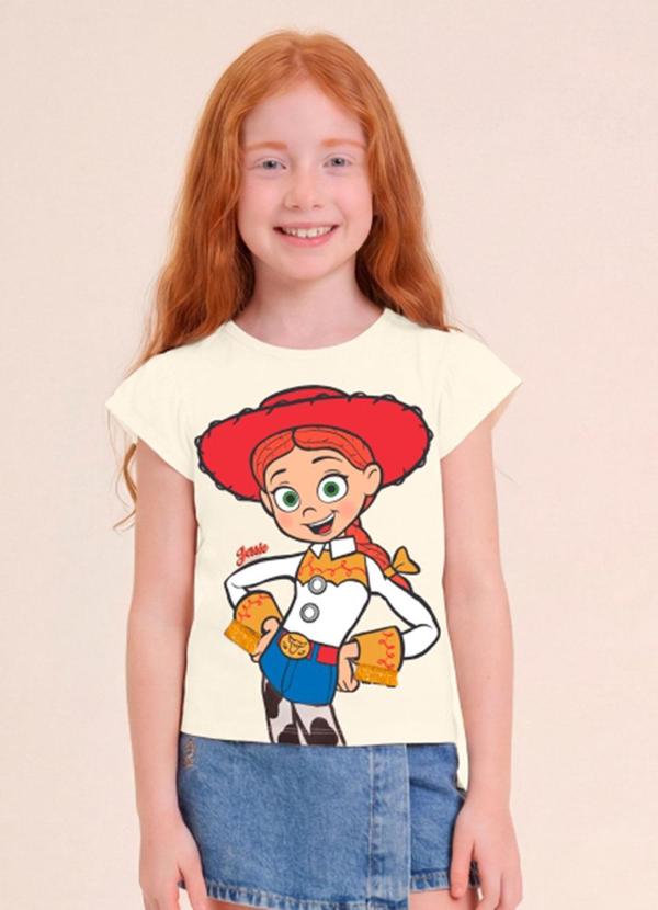 Blusa Infantil Menina em Meia Malha Bege