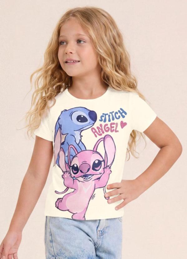 Blusa Infantil Menina em Meia Malha Bege
