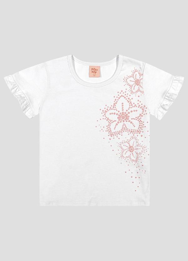 Blusa Infantil Menina em Meia Malha Branco