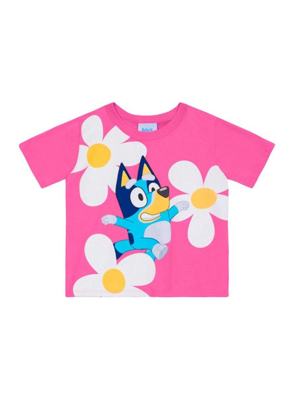 Blusa Infantil Menina em Meia Malha Rosa