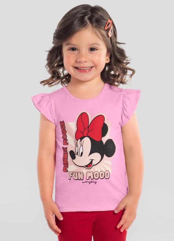 Blusa Infantil Menina em Meia Malha Rosa
