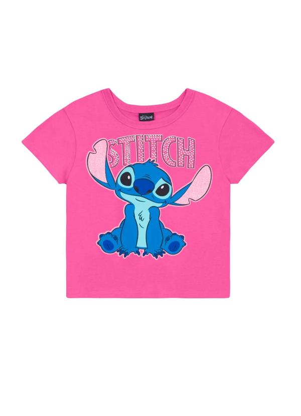 Blusa Infantil Menina em Meia Malha Rosa