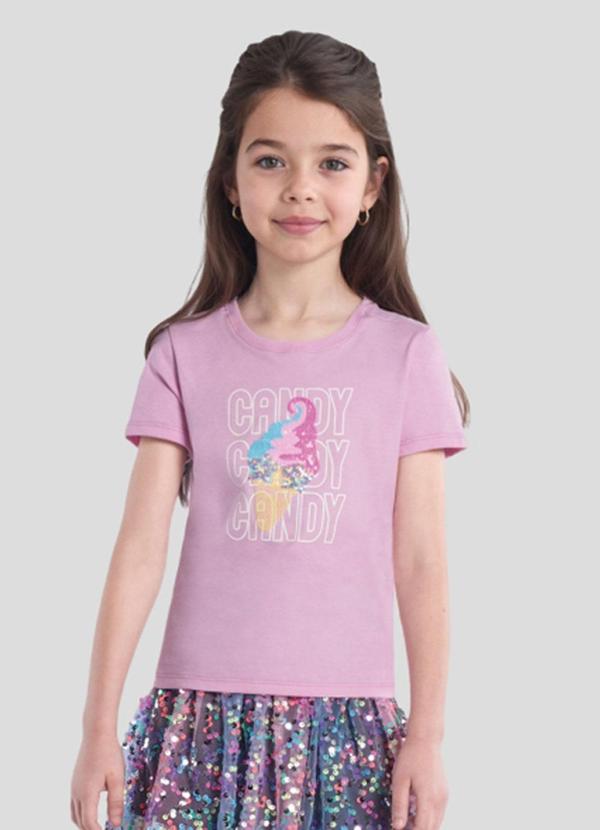 Blusa Infantil Menina em Meia Malha Rosa