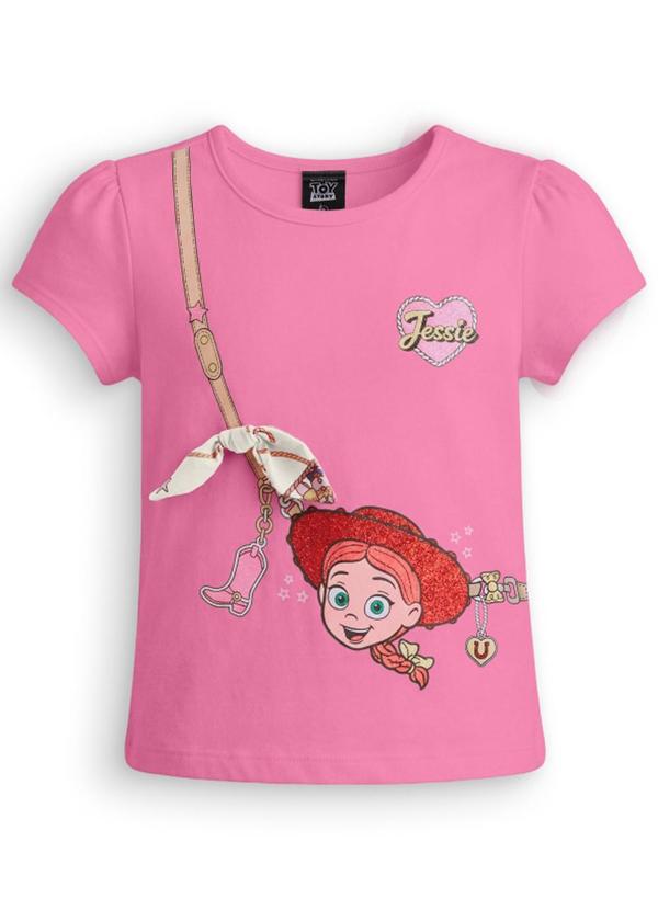Blusa Infantil Menina em Meia Malha Rosa