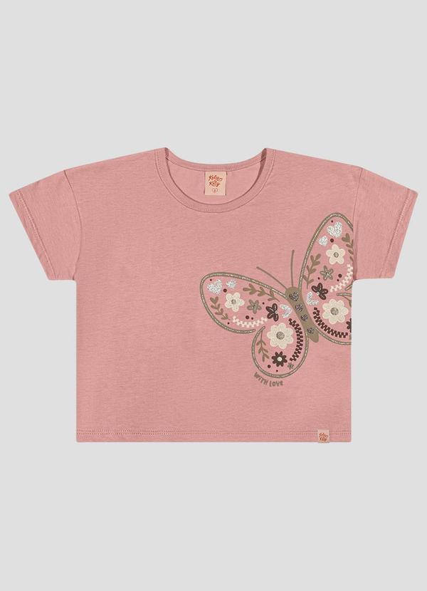 Blusa Infantil Menina em Meia Malha Rosa