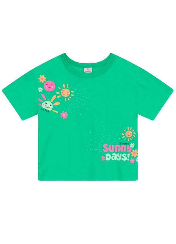 Blusa Infantil Menina em Meia Malha Verde