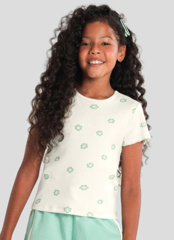 Vista 2 Blusa Infantil Menina em Ribana Florida Natural Brandili Brandili