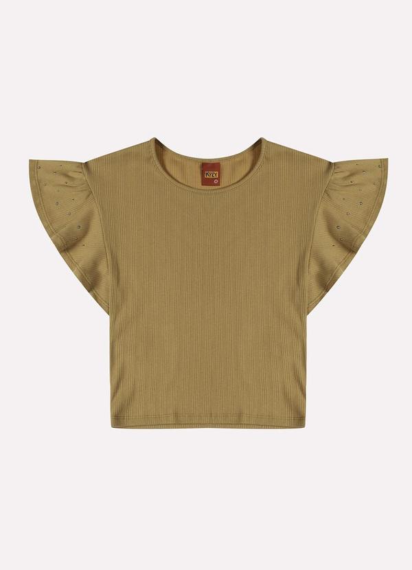 Blusa Infantil Menina em Ribana Marrom