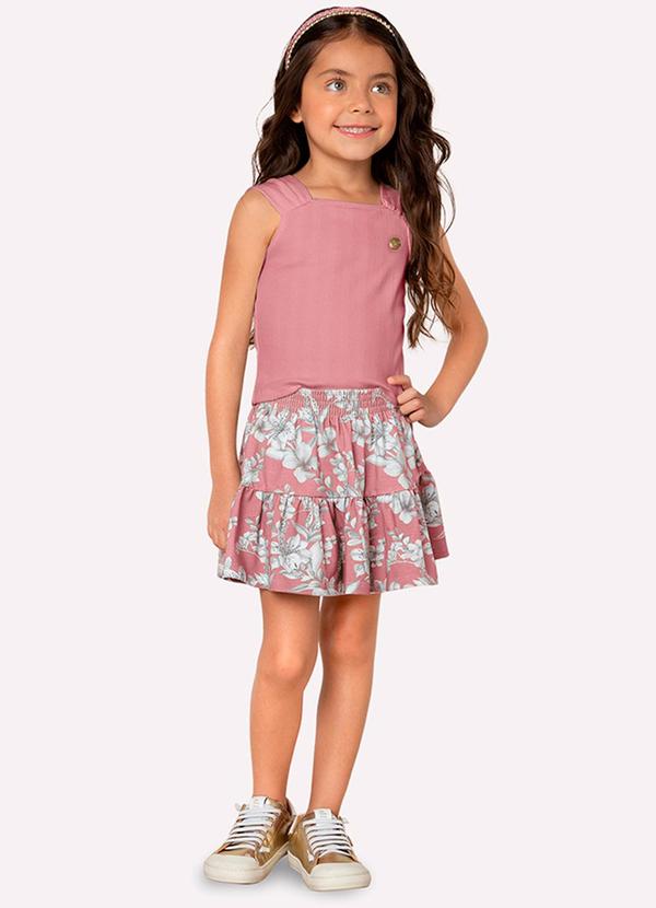 Vista 2 Blusa Infantil Menina em Ribana Milon Rosa Milon