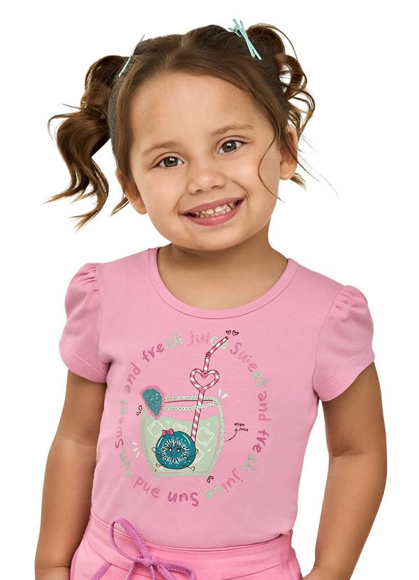Blusa Infantil Menina Estampa Fresh Rosa