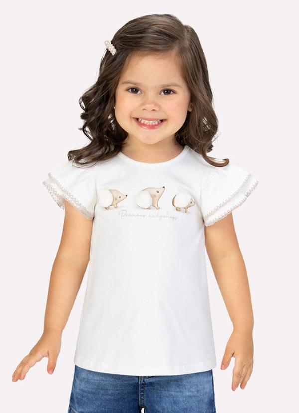 Vista 2 Blusa Infantil Menina Estampa Off White Milon Milon