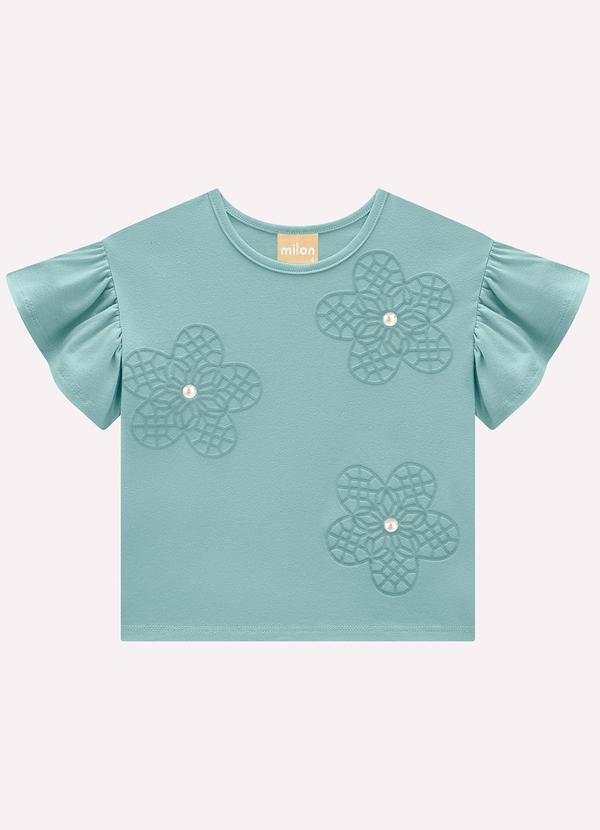 Blusa Infantil Menina Flores Verde